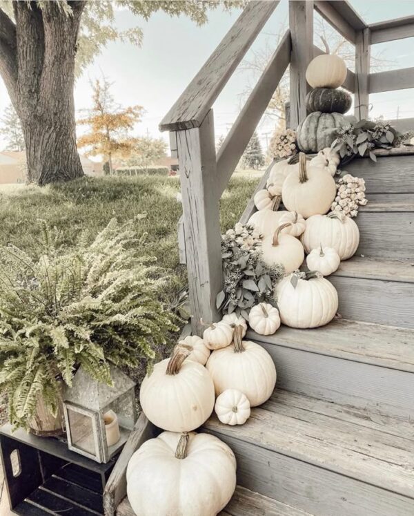 Ultra All White Fairytale Pumpkin Installation - Image 2